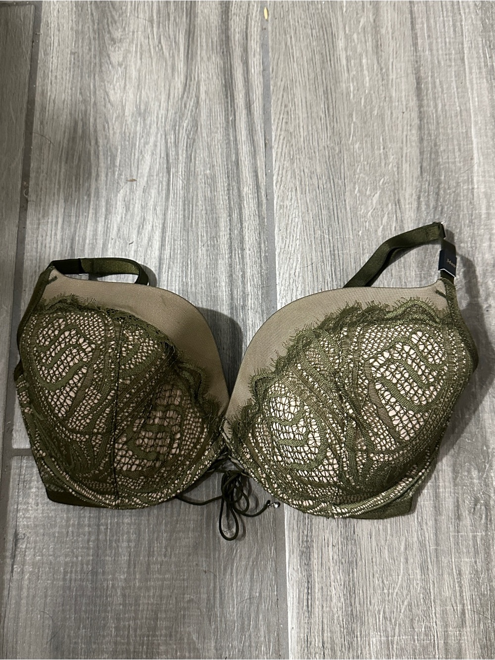Victoria's Secret Olive Lace-Trim Push-Up Bra